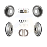 Front Rear Disc Brake Rotors Ceramic Pad & Coated Drum Kit (7Pc) For Honda Civic