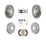 Front Rear Disc Brake Rotors Ceramic Pad & Coated Drum Kit (7Pc) For Honda Civic