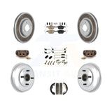 Front Rear Disc Brake Rotor Ceramic Pad And Coated Drum Kit (9Pc) For Ford Focus