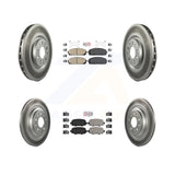 Front Rear Ceramic Pads And Coated Disc Brake Rotors Kit For Jeep Cherokee