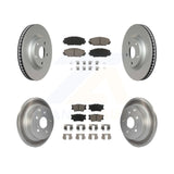 Front Rear Coated Disc Brake Rotors And Ceramic Pads Kit For Toyota RAV4