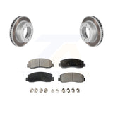 Front Coated Disc Brake Rotors & Ceramic Pad Kit For Ford F-250 Super Duty F-350