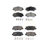 Front Rear Semi-Metallic Brake Pads Kit For Jeep Wrangler Liberty Dodge Nitro JK