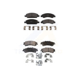 Front Rear Semi-Metallic Brake Pads Kit For Chevrolet Silverado 1500 GMC Sierra