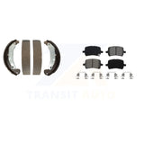 Front Rear Semi-Metallic Brake Pads & Drum Shoes Kit For Chevrolet Cobalt Saturn