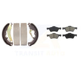 Front Rear Semi-Metallic Brake Pads And Drum Shoes Kit For Ford Escape Mercury