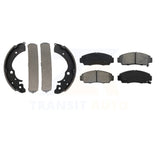 Front Rear Semi-Metallic Brake Pads And Drum Shoes Kit For Honda Civic