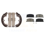 Front Rear Semi-Metallic Brake Pads And Drum Shoes Kit For Toyota Corolla Celica