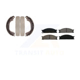 Front Rear Semi-Metallic Brake Pads Drum Shoe Kit For Nissan Frontier Pickup D21