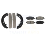 Front Rear Semi-Metallic Brake Pads And Drum Shoes Kit For Honda Accord