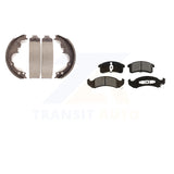 Front Rear Semi-Metallic Brake Pads & Drum Shoe Kit For Chevrolet Camaro Pontiac