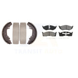 Front Rear Semi-Metallic Brake Pads Drum Shoe Kit For Dodge Grand Caravan Town &