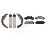 Front Rear Semi-Metallic Brake Pads & Drum Shoes Kit For Ford Ranger Mazda B3000