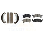 Front Rear Semi-Metallic Brake Pads Drum Shoes Kit For 2003-2005 Pontiac Sunfire