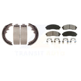 Front Rear Semi-Metallic Brake Pads & Drum Shoes Kit For Ford Ranger Mazda B2300