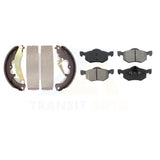 Front Rear Semi-Metallic Brake Pads And Drum Shoes Kit For Ford Escape Mercury