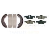 Front Rear Semi-Metallic Brake Pads And Drum Shoes Kit For Dodge Chrysler Town &