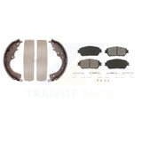 Front Rear Semi-Metallic Brake Pads & Drum Shoes Kit For 2004-2010 Toyota Sienna