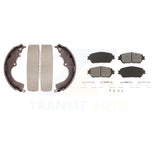 Front Rear Semi-Metallic Brake Pads And Drum Shoes Kit For Toyota Tacoma