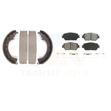 Front Rear Semi-Metallic Brake Pads And Drum Shoes Kit For Toyota Camry