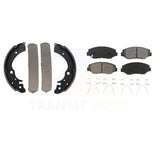 Front Rear Semi-Metallic Brake Pads And Drum Shoes Kit For Honda Accord Fit