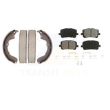 Front Rear Semi-Metallic Brake Pads Drum Shoe Kit For Toyota Matrix Pontiac Vibe