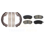 Front Rear Semi-Metallic Brake Pads & Drum Shoes Kit For Subaru Forester Impreza