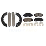 Front Rear Semi-Metallic Brake Pads And Drum Shoes Kit For Honda Accord Civic