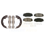 Front Rear Semi-Metallic Brake Pads Parking Shoe Kit For Toyota RAV4 Matrix