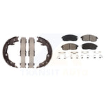 Front Rear Semi-Metallic Brake Pads Parking Shoe Kit For Nissan Sentra Juke