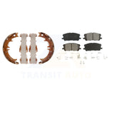 Front Rear Semi-Metallic Brake Pads Parking Shoe Kit For Lexus Toyota RX350