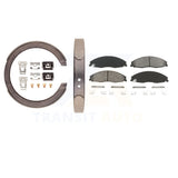 Front Rear Semi-Metallic Brake Pads And Parking Shoes Kit For Cadillac CTS