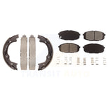 Front Rear Semi-Metallic Brake Pads & Parking Shoes Kit For Hyundai Elantra