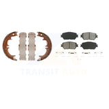 Front Rear Semi-Metallic Brake Pads And Parking Shoes Kit For Toyota Camry