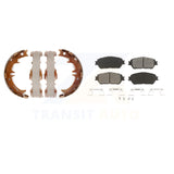 Front Rear Semi-Metallic Brake Pads And Parking Shoes Kit For Toyota Sienna