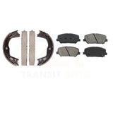 Front Rear Semi-Metallic Pads & Parking Shoes Kit For Hyundai Genesis Coupe