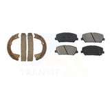 Front Rear Semi-Metallic Brake Pads And Parking Shoes Kit For Kia Optima