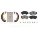 Front Rear Semi-Metallic Brake Pads And Parking Shoes Kit For Kia Sportage