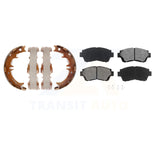 Front Rear Semi-Metallic Brake Pads Parking Shoes Kit For Lexus LS400 SC300