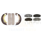 Front Rear Semi-Metallic Brake Pads & Parking Shoe Kit For Hyundai Santa Fe