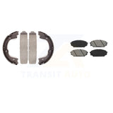 Front Rear Semi-Metallic Brake Pads & Parking Shoe Kit For Hyundai Veracruz