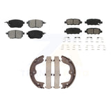 Front Rear Semi-Metallic Brake Pads & Parking Shoes Kit For Nissan Altima Maxima