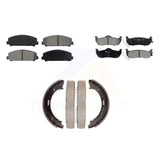 Front Rear Semi-Metallic Brake Pads And Parking Shoe Kit For Nissan Titan Armada