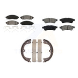 Front Rear Semi-Metallic Brake Pads Parking Shoes Kit For Nissan Frontier Xterra