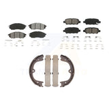 Front Rear Semi-Metallic Brake Pads Parking Shoes Kit For Nissan Murano INFINITI