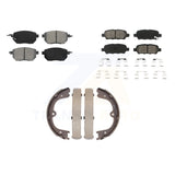 Front Rear Semi-Metallic Brake Pads And Parking Shoes Kit For Nissan Murano