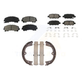 Front Rear Semi-Metallic Brake Pads And Parking Shoes Kit For INFINITI Q50