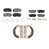 Front Rear Semi-Metallic Brake Pads And Parking Shoes Kit For Hyundai Sonata Kia