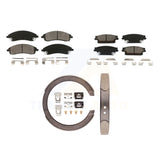 Front Rear Semi-Metallic Brake Pads And Parking Shoes Kit For Cadillac SRX CTS