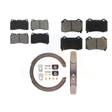 Front Rear Semi-Metallic Brake Pads And Parking Shoes Kit For Cadillac CTS STS